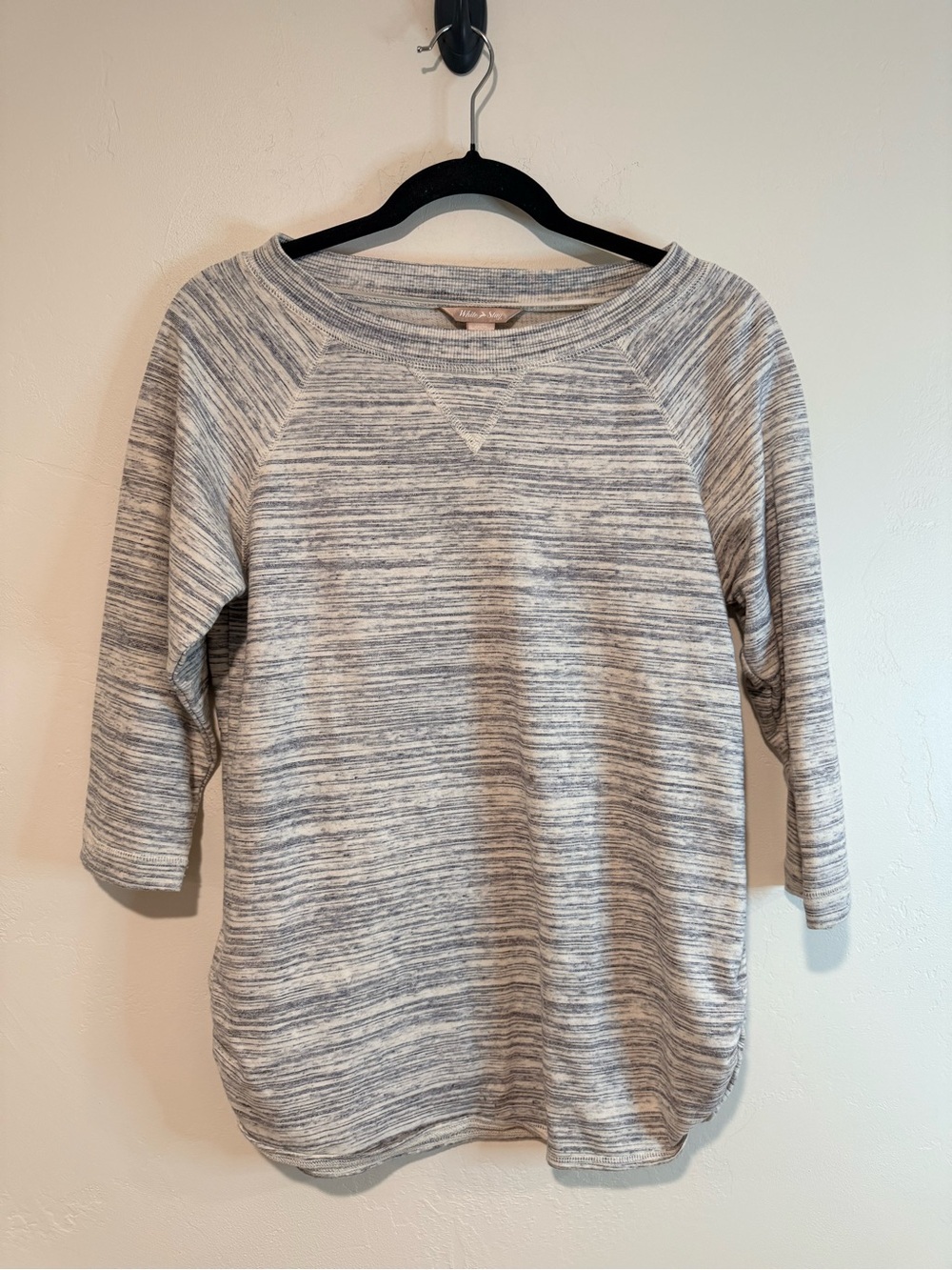 White Stag Gray Space Dye Knit Sweatshirt Womens Small 3/4 Sleeve Top - Picture 2 of 6